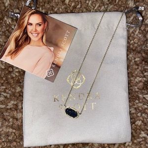 Gold Kendra Scott with Navy Drusy